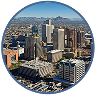 Phoenix, Arizona downtown aerial photo